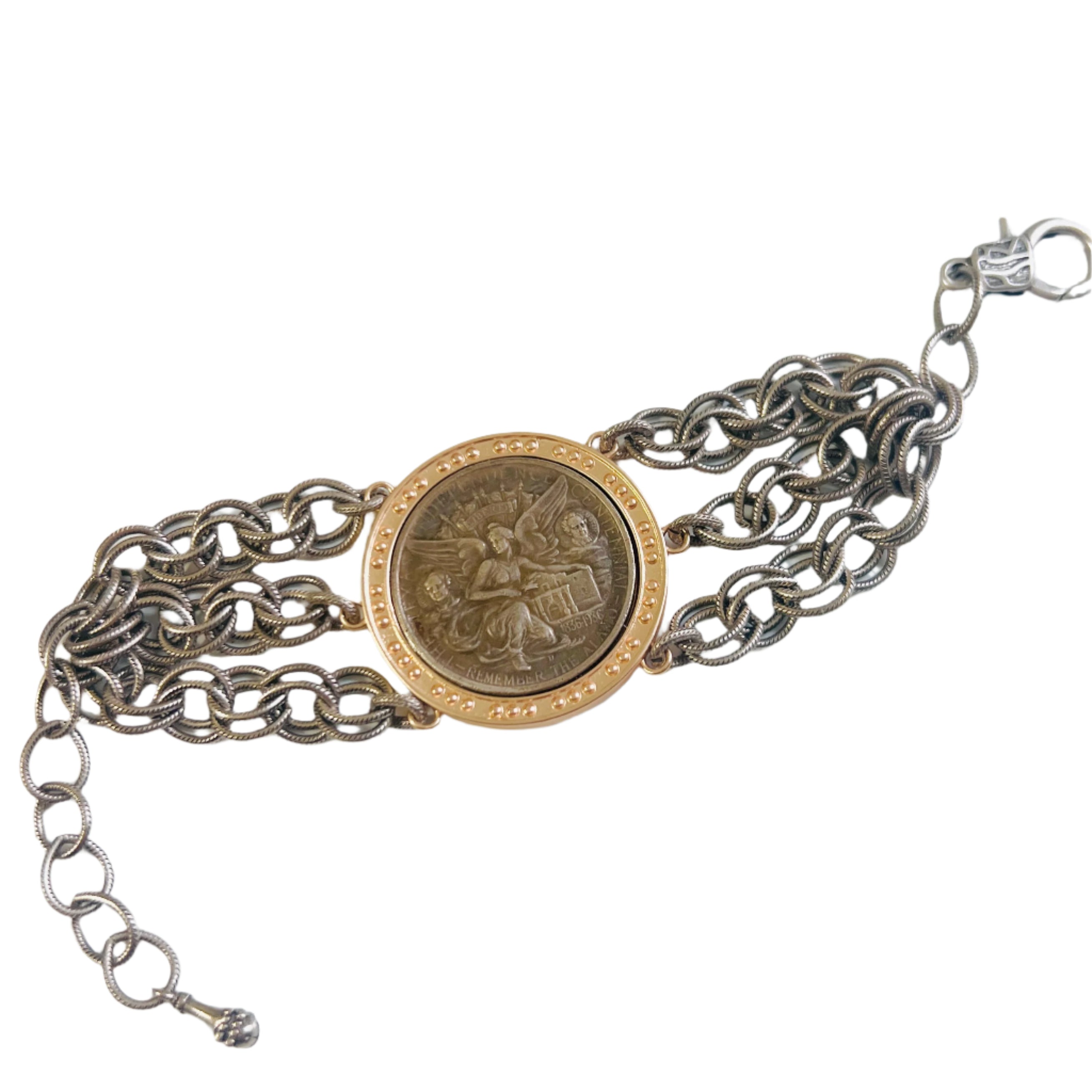 Dylan Multi Link Silver and Gold Bracelet