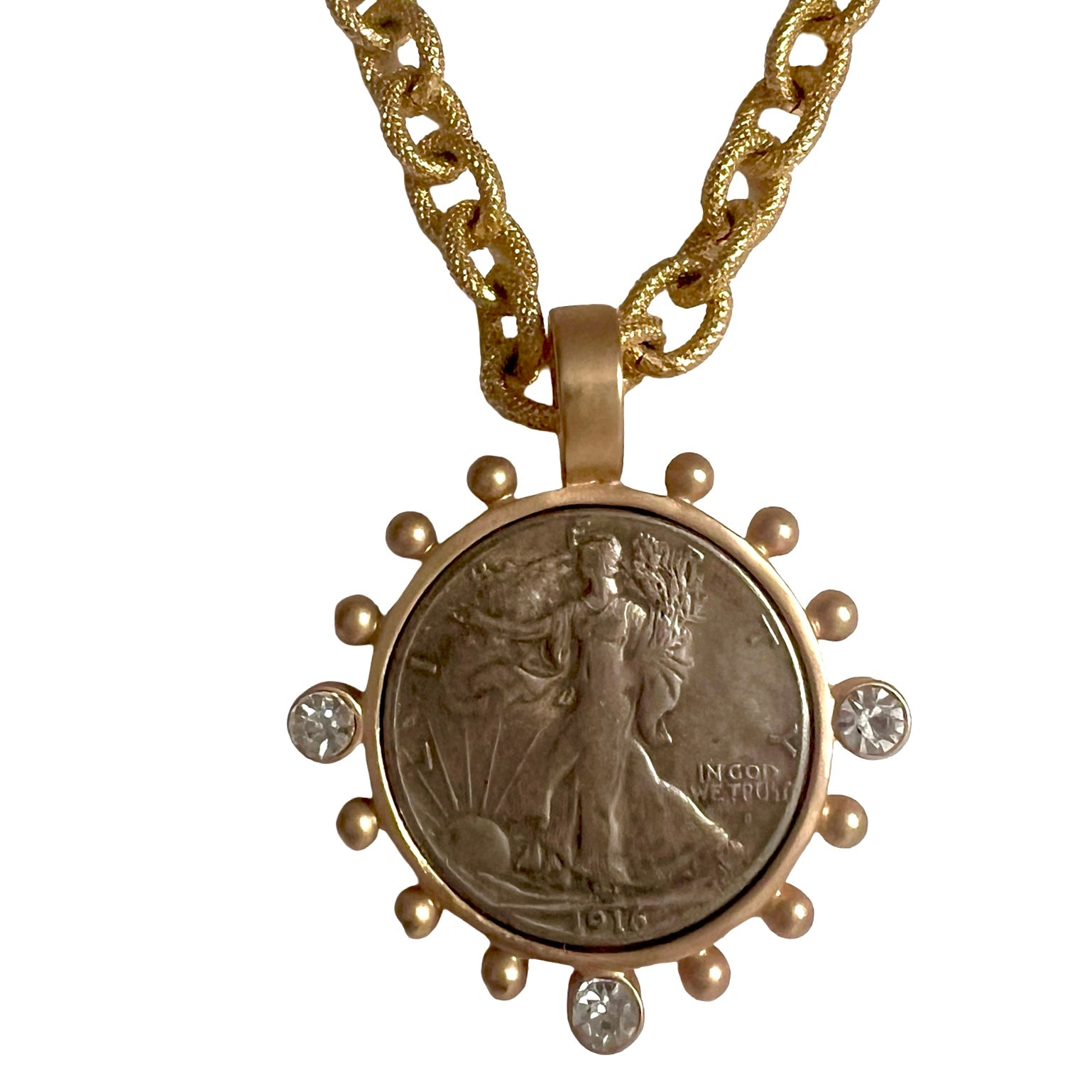 Gianna Gold Liberty Coin Pendant Necklace