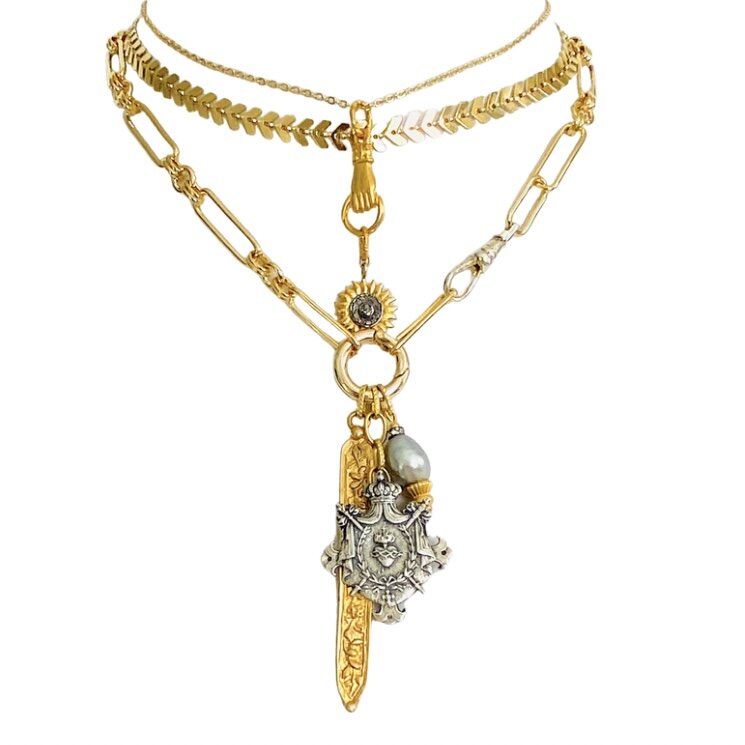 Sacred Heart Vintage Pendant Necklace