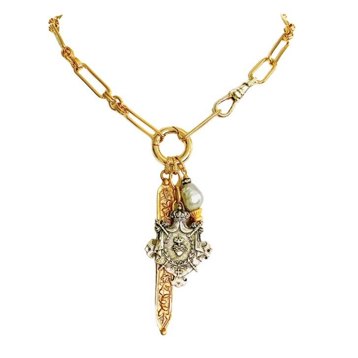 Sacred Heart Vintage Pendant Necklace