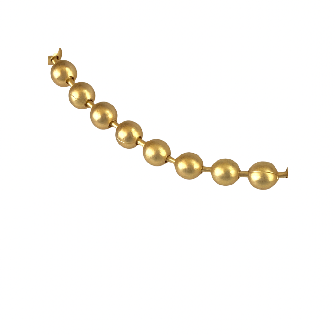 Large Matte Gold Ball Chain Choker with Crown or Templar Cross Pendants