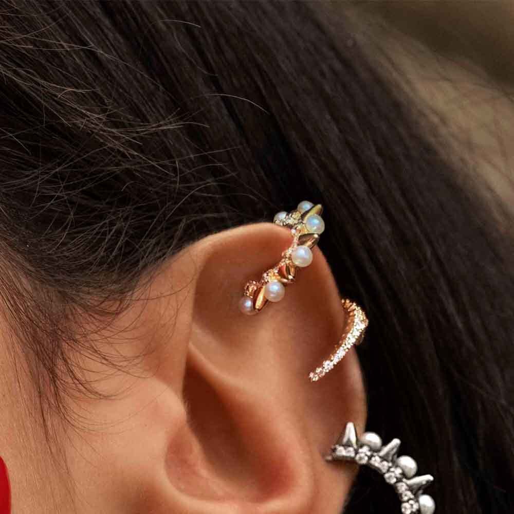 Pearl and Spike Ear Cuff