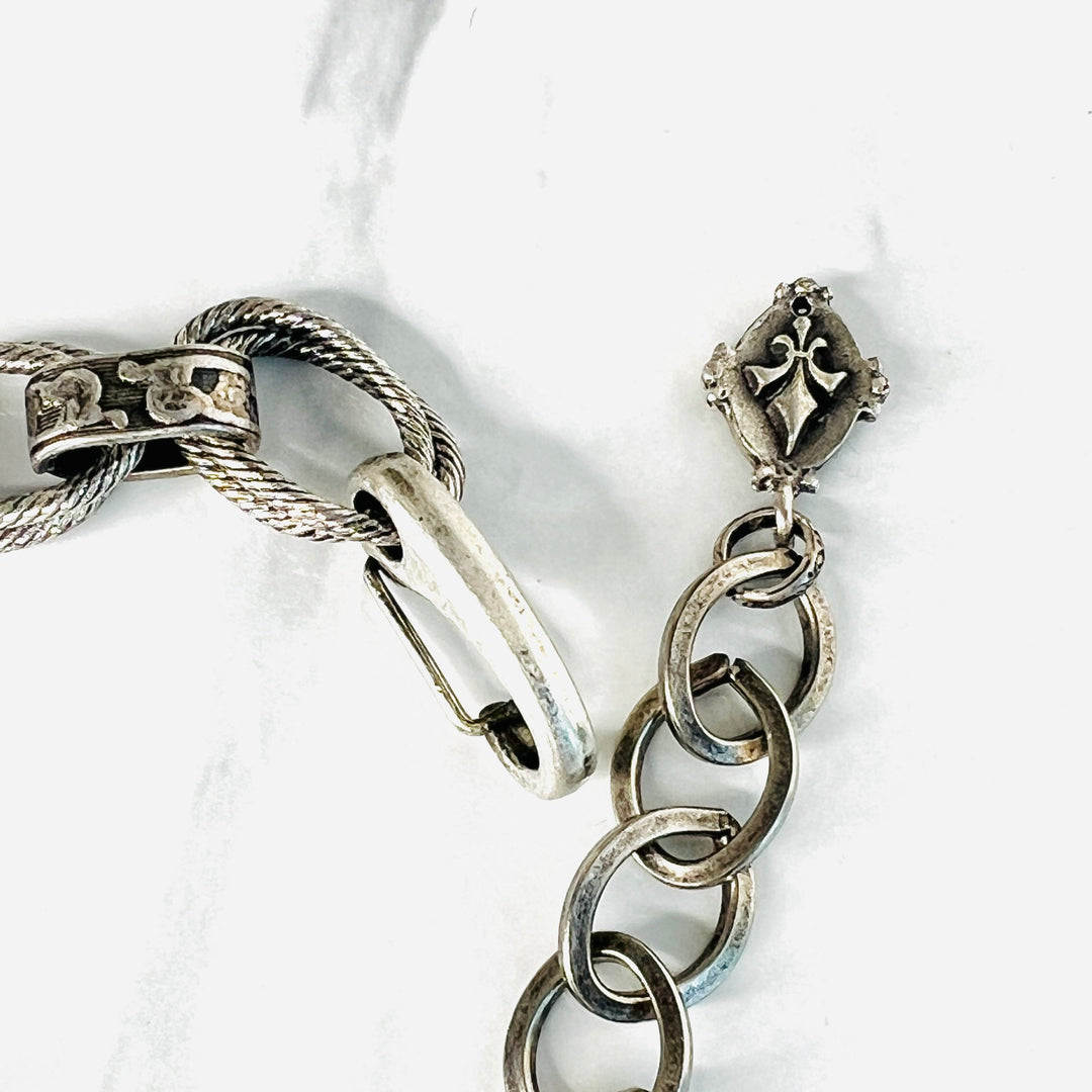 Phoenix Aged Silver and Rhodium Link Bracelet