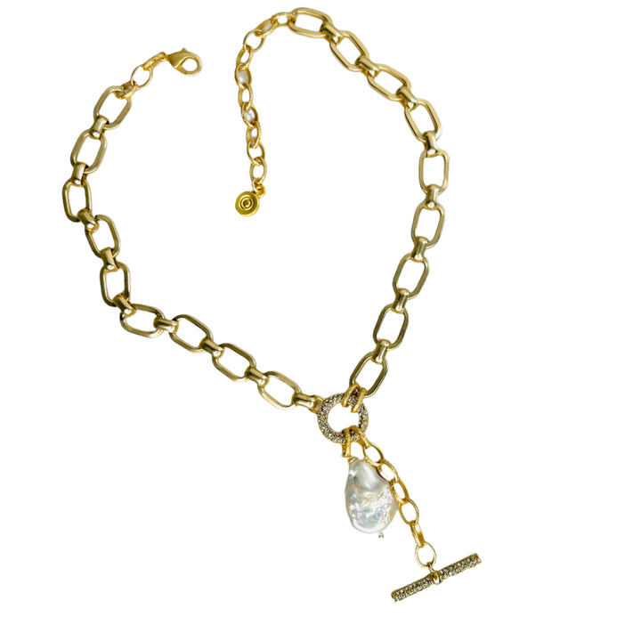 Pearl Bliss Champagne Gold Pearl Pendant Necklace