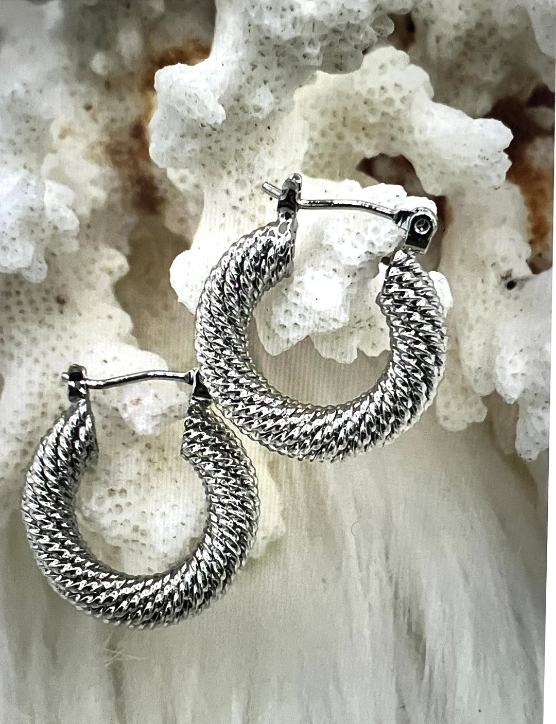 Textured Huggie Hoops, Choose from Silver or Gold
