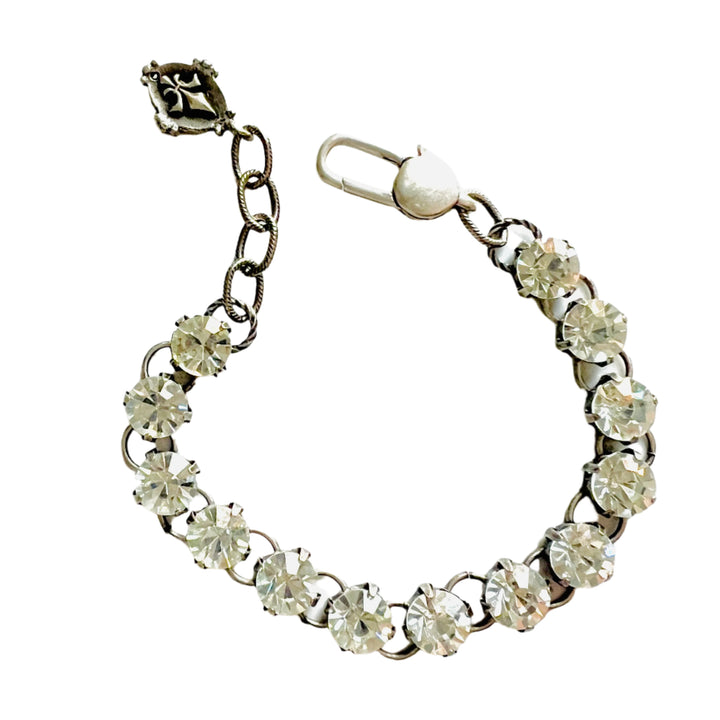 Mimi Swarovski Crystal Bracelet in Aged Silver