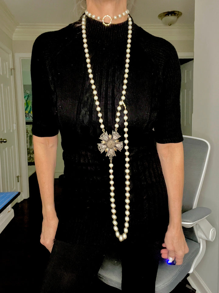 St. Germain Convertible Pearl Necklace Sash