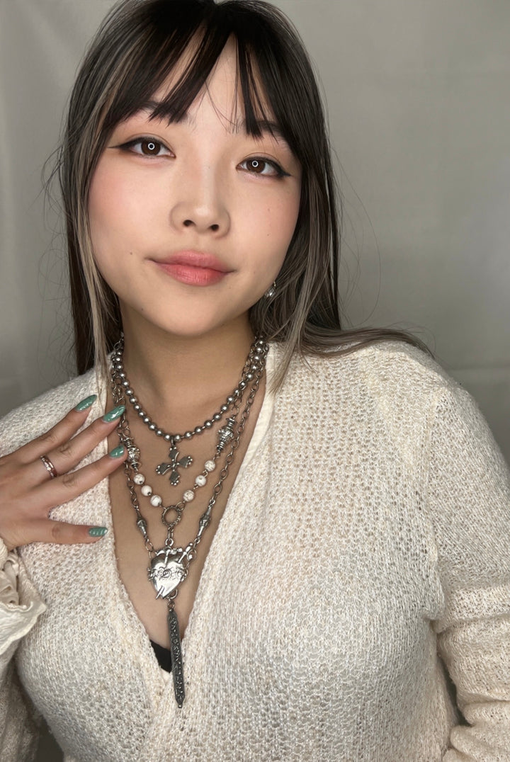 Antique Silver Sheath Necklace