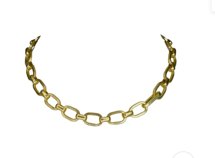 Solara Champagne Gold Link Chain Necklace in Three Sizes