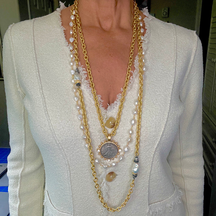Gianna Gold Liberty Coin Pendant Necklace