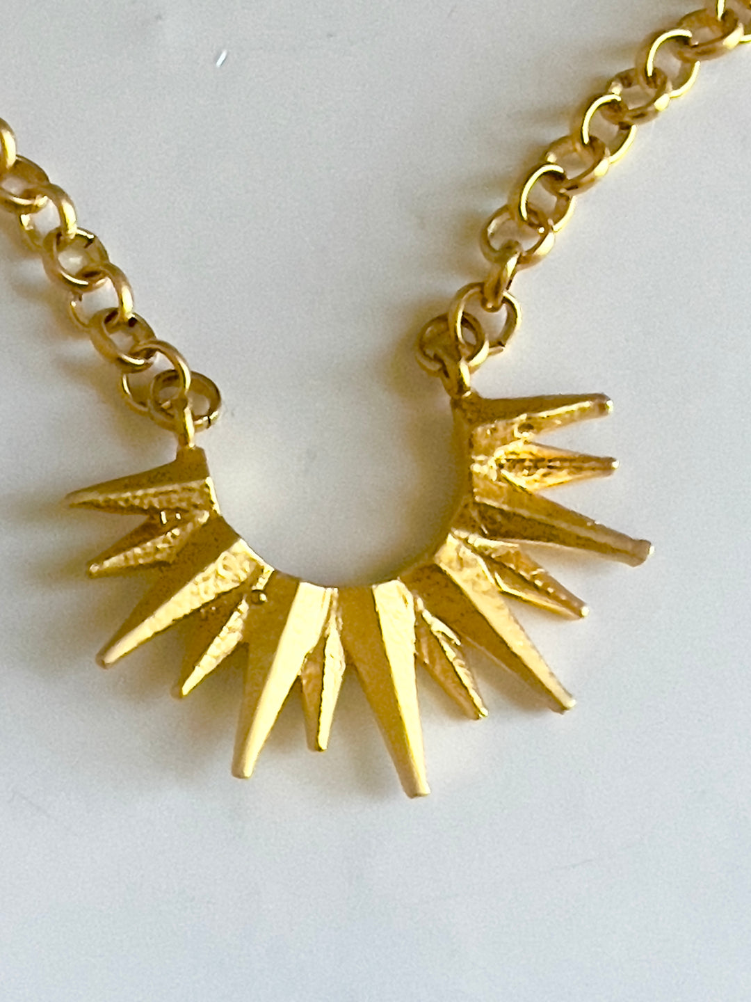 Champagne Gold Sunburst Pendant Necklace