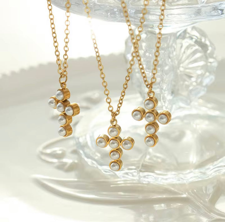 Pearl Cross Necklace