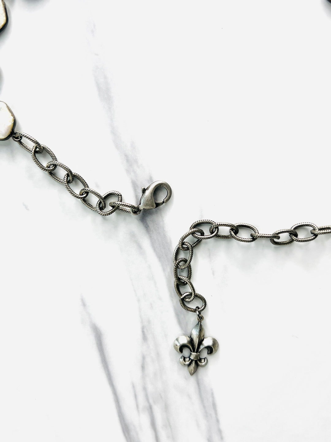 Freshwater Pearl Chain and Templar Cross Choker Necklace