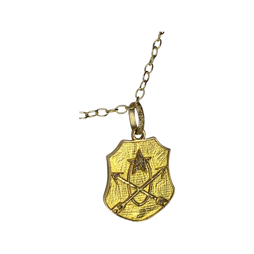 Diamond Shield Pendant Necklace