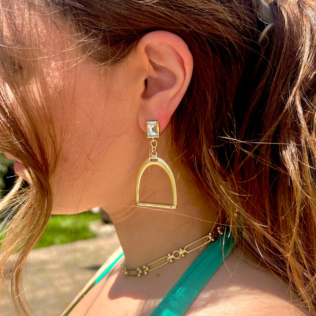 Crystal Stirrup Earrings