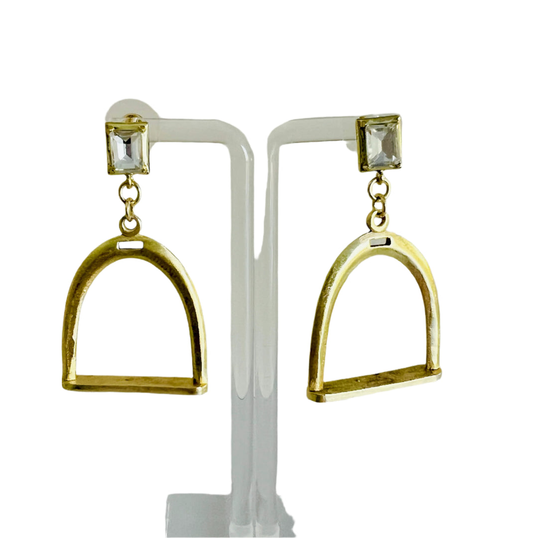 Crystal Stirrup Earrings