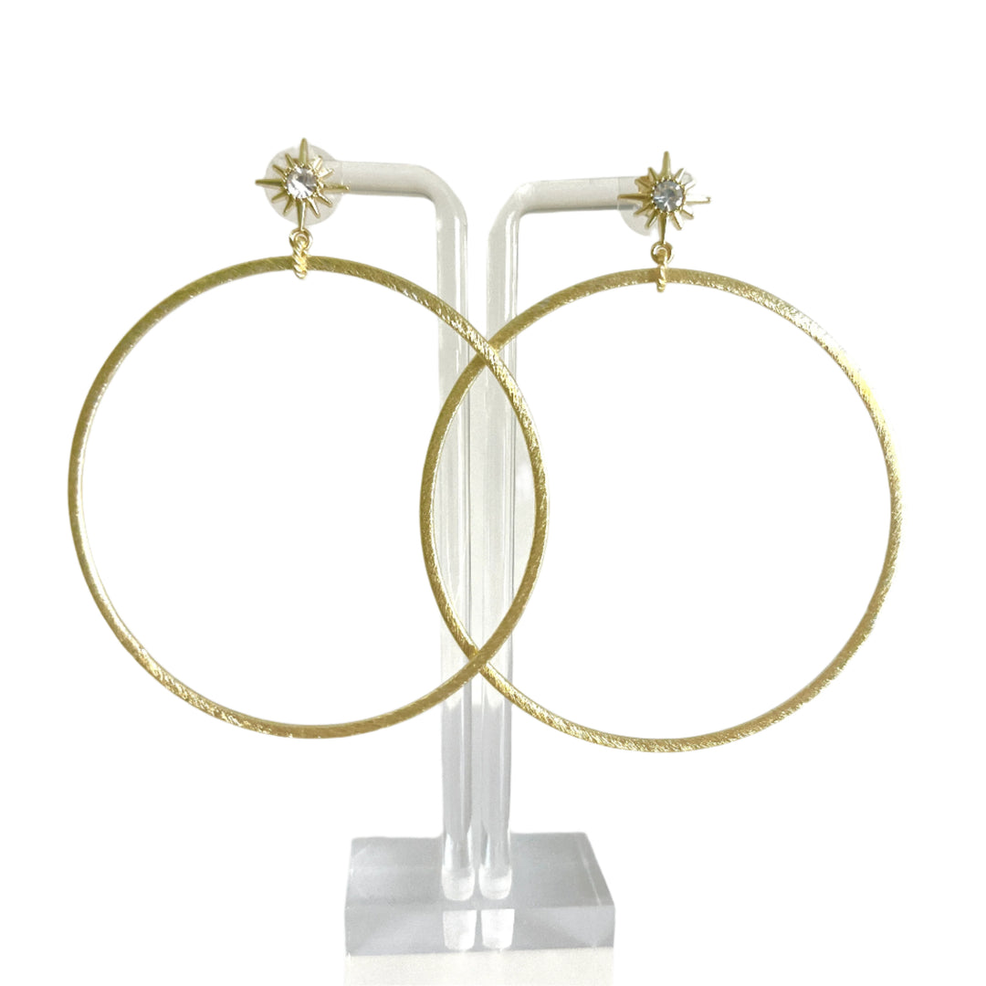 North Star Champagne Gold Hoop Earrings