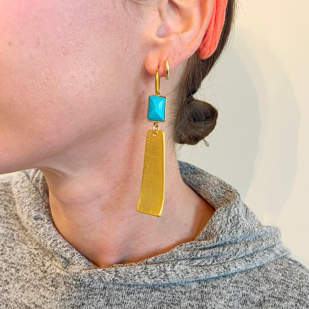 Baird Gold and Turquoise  Earrings