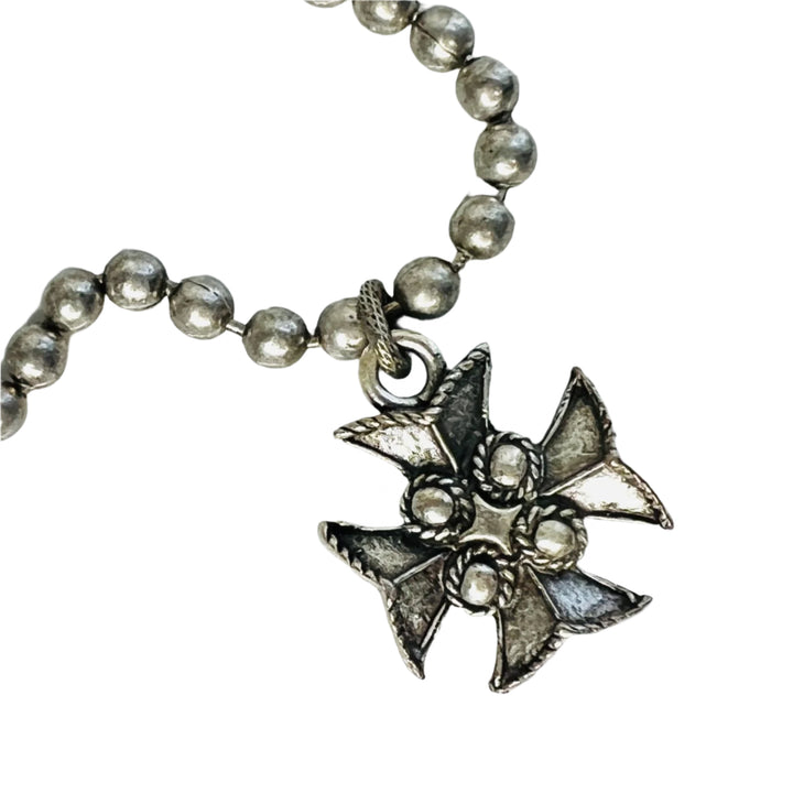 Templar Matte Silver Cross Pendant Necklace