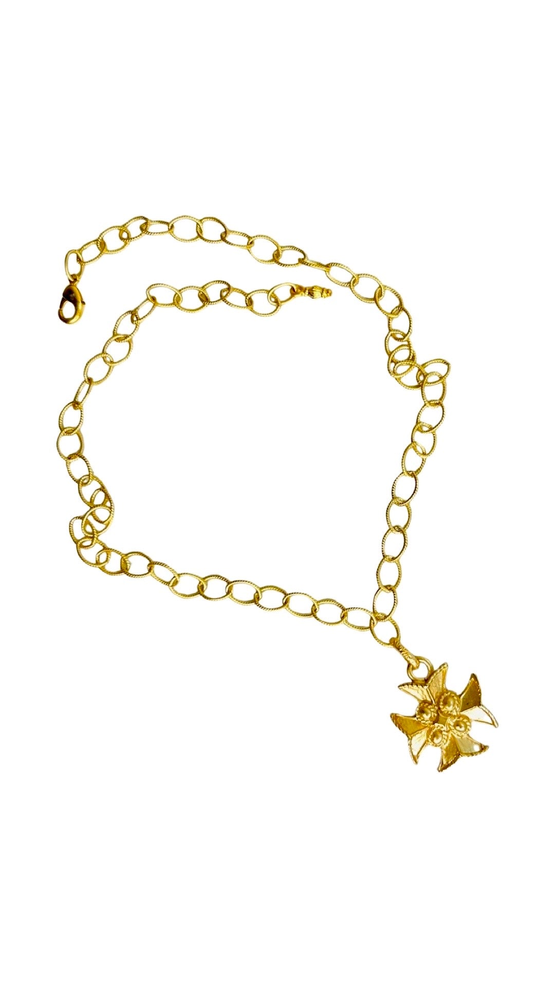 Templar Matte Gold Cross Pendant Necklace