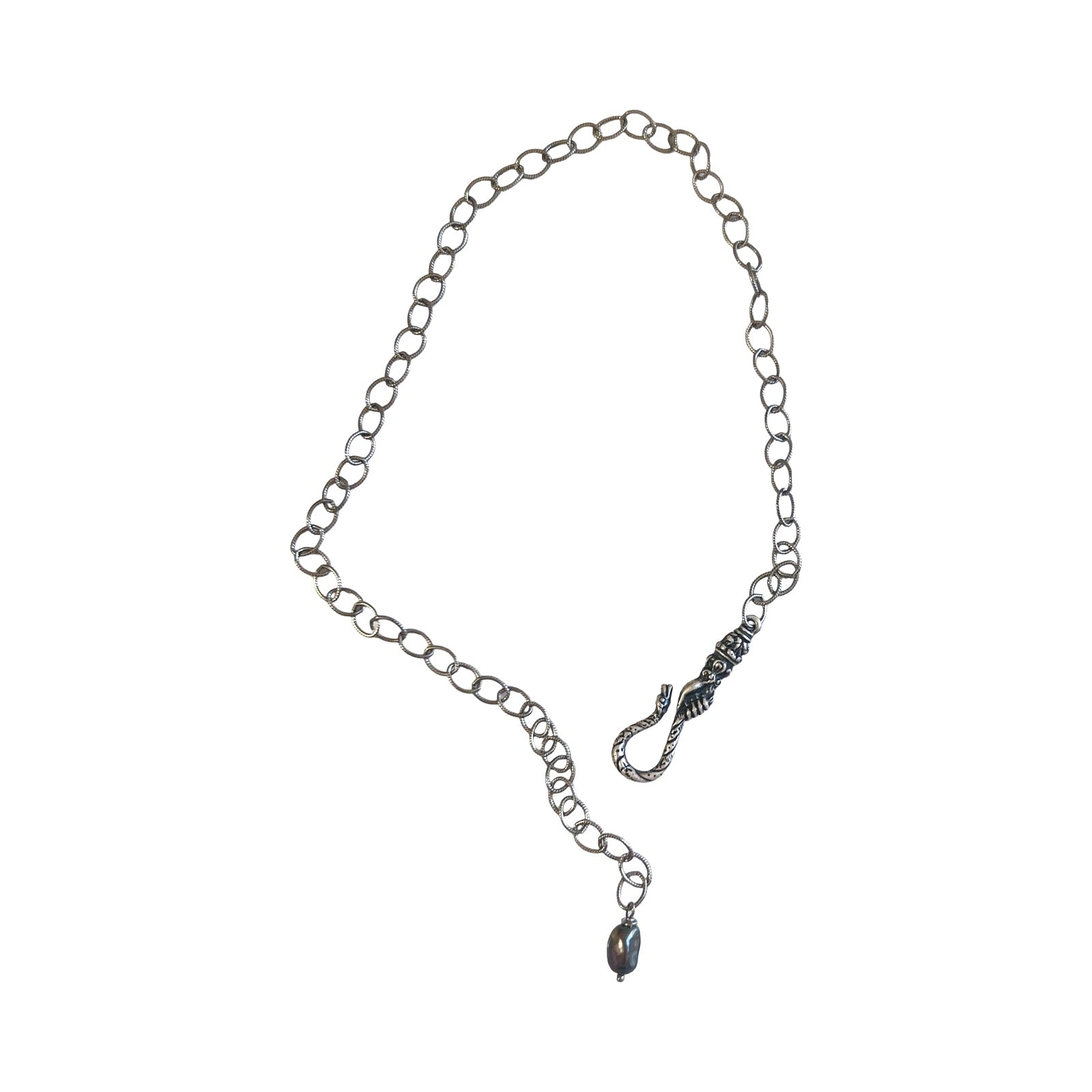 Sadie Vintage Hand Pendant in Antique Silver