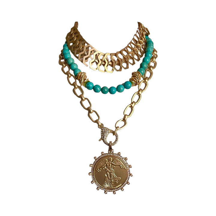 Gilded Lady Morgan Coin Pendant Necklace