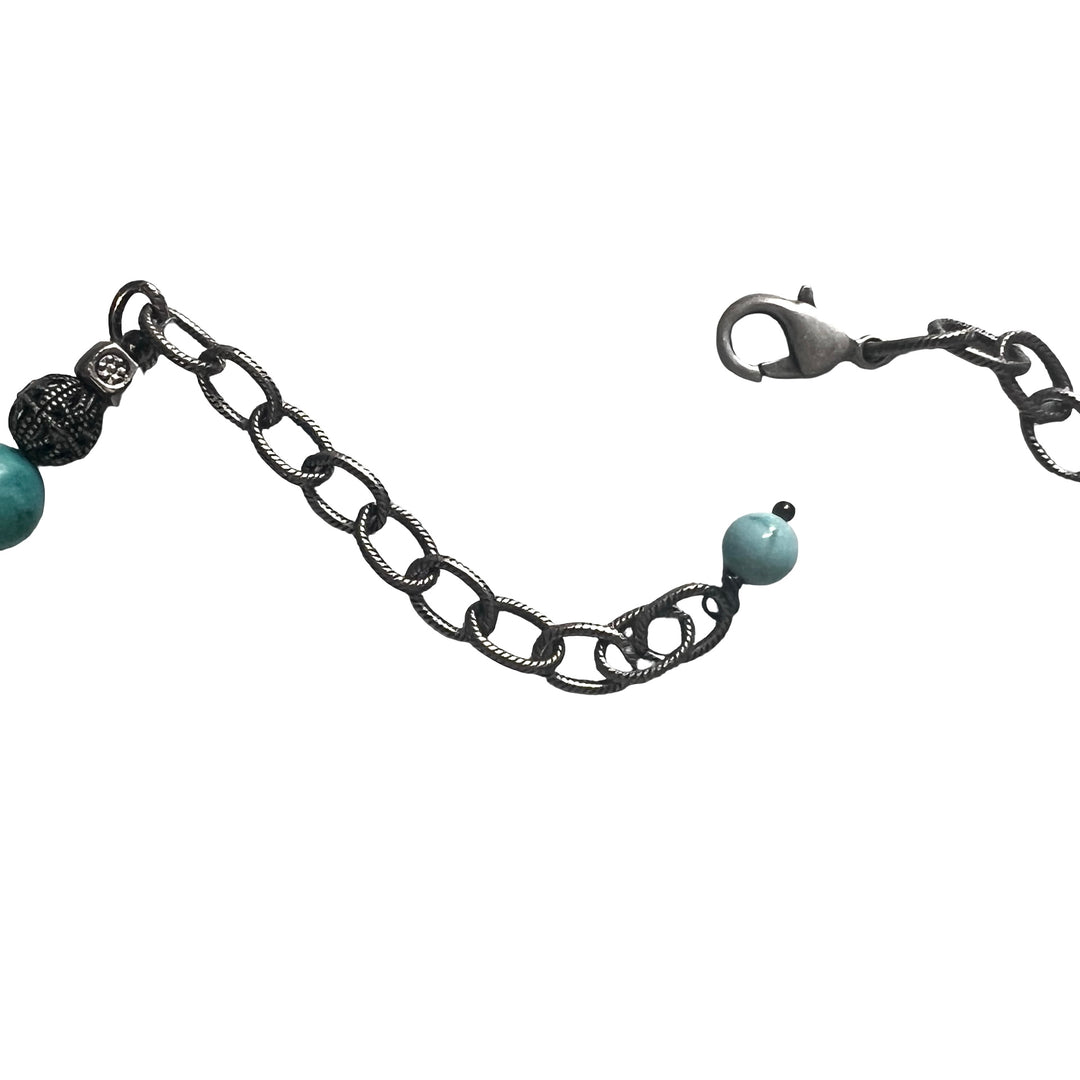 Turquoise,  Howlite and Silver Fiji Necklace