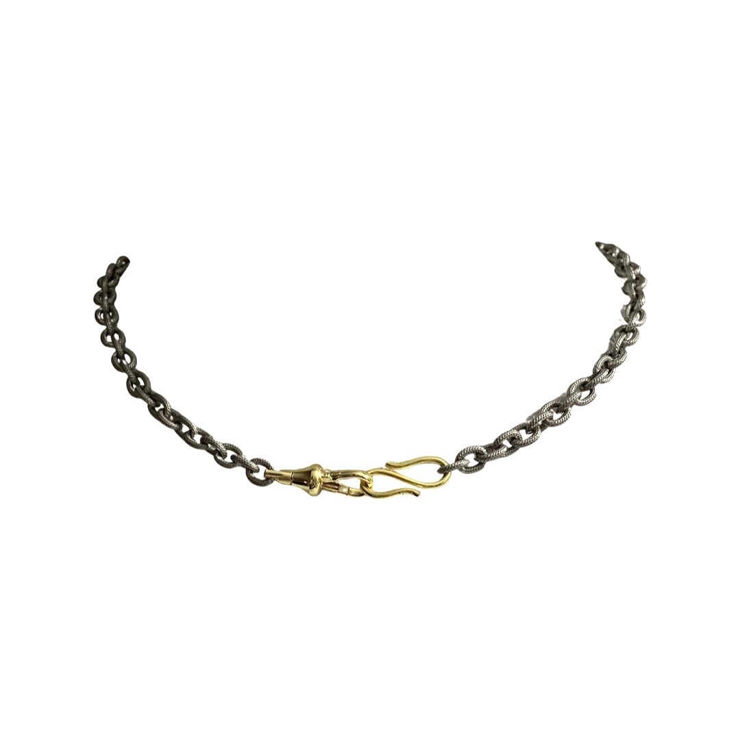 Two Toned Tommy Silver and Gold Choker Necklace