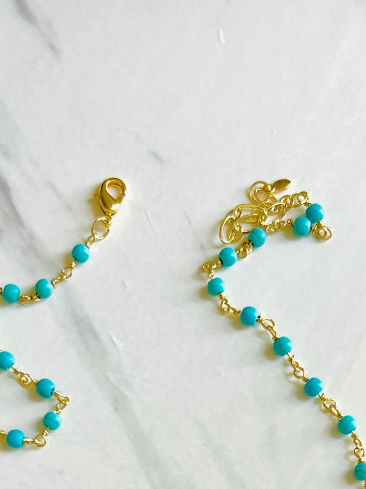 Isis Turquoise and Gold Pendant Necklace