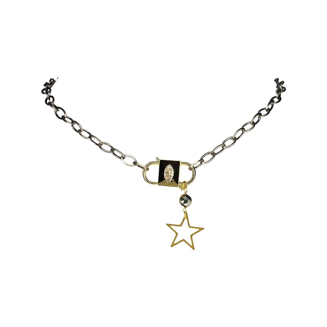 Starlet Double Padlock Choker Necklace