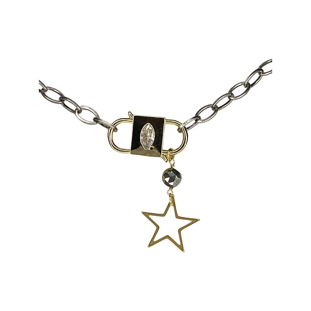 Starlet Double Padlock Choker Necklace