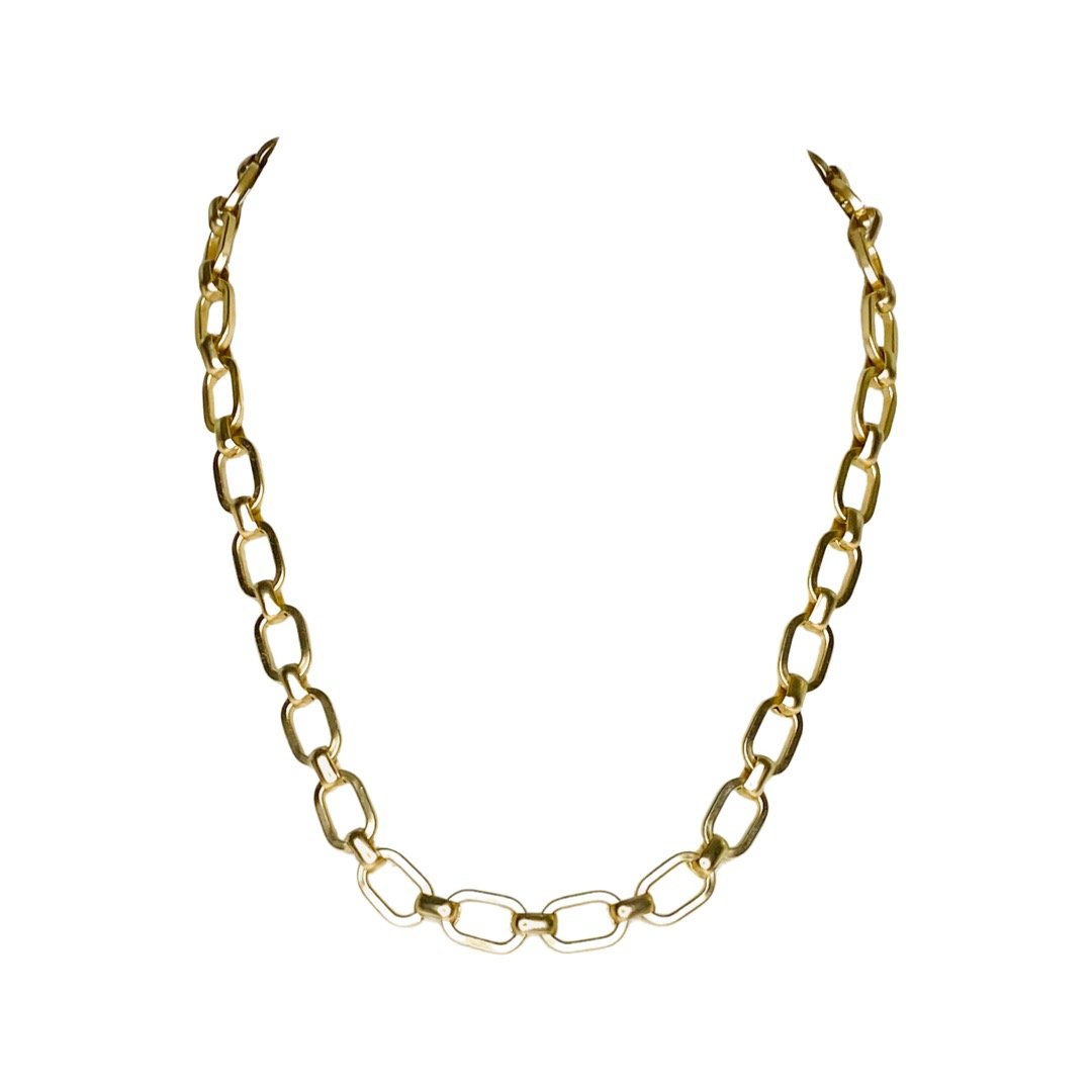 Solara Champagne Gold Link Chain Necklace in Three Sizes