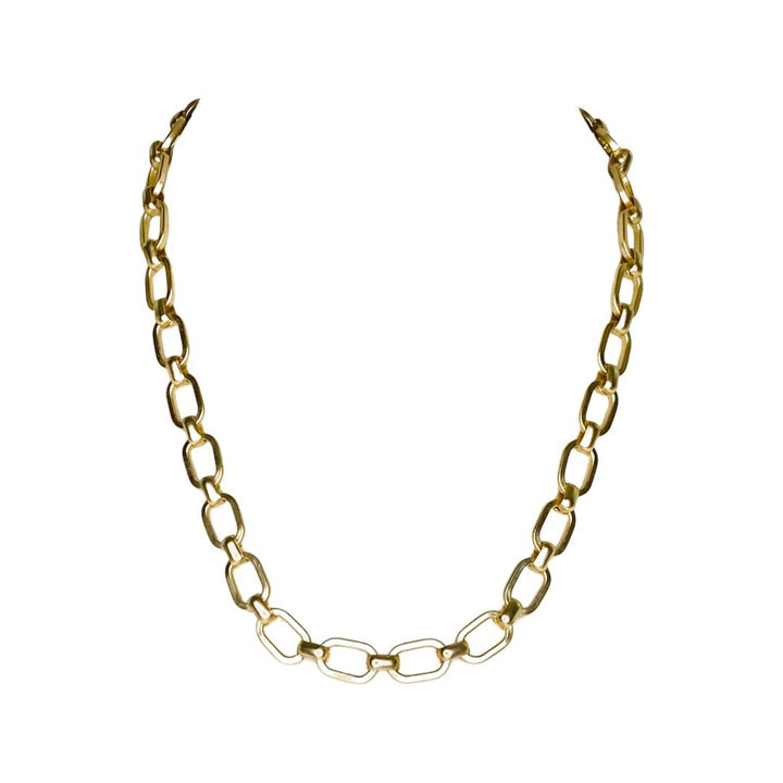 Solara Champagne Gold Link Chain Necklace in Three Sizes