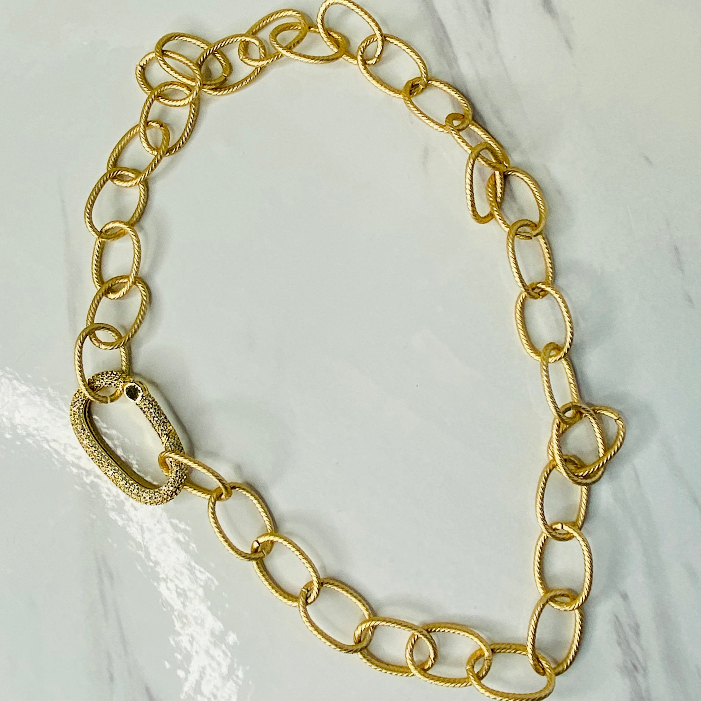 Unhinged Large Gold Oval Link Chain Necklace