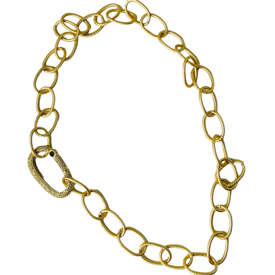 Unhinged Large Gold Oval Link Chain Necklace