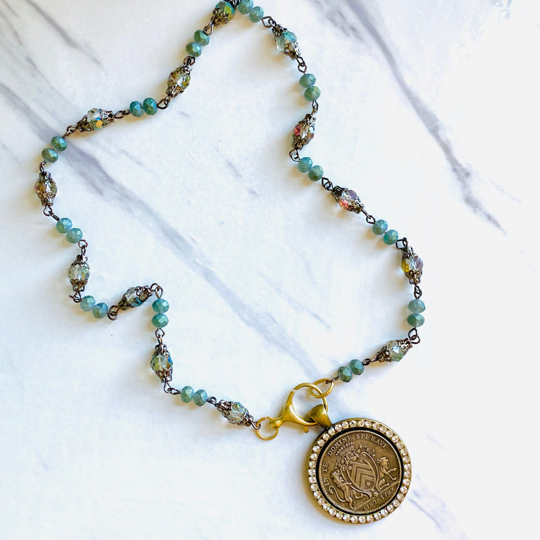 Brigitte Beaded French Coin Necklace