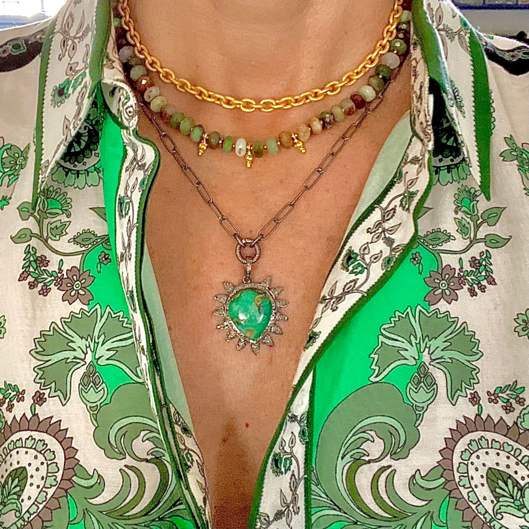 Naomi Chrysoprase Gemstone Beaded Necklace