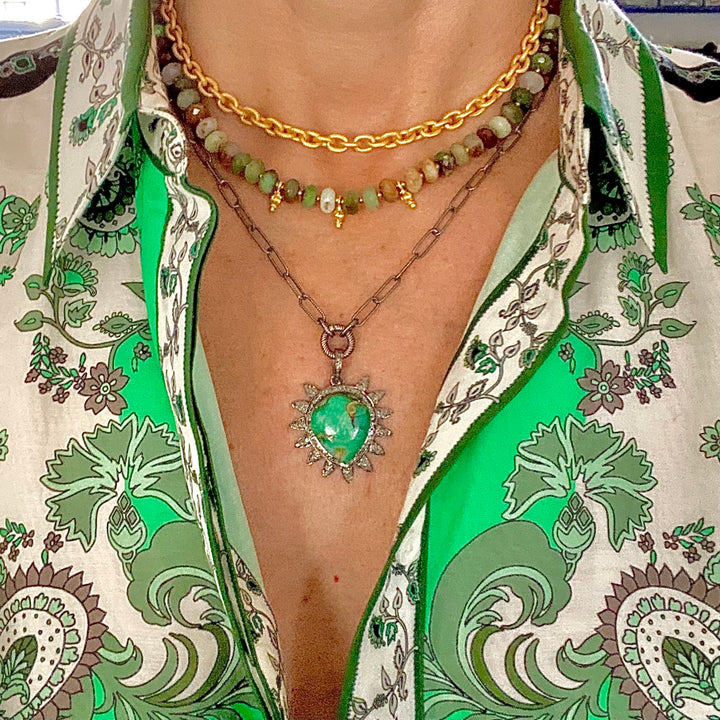 Naomi Chrysoprase Gemstone Beaded Necklace