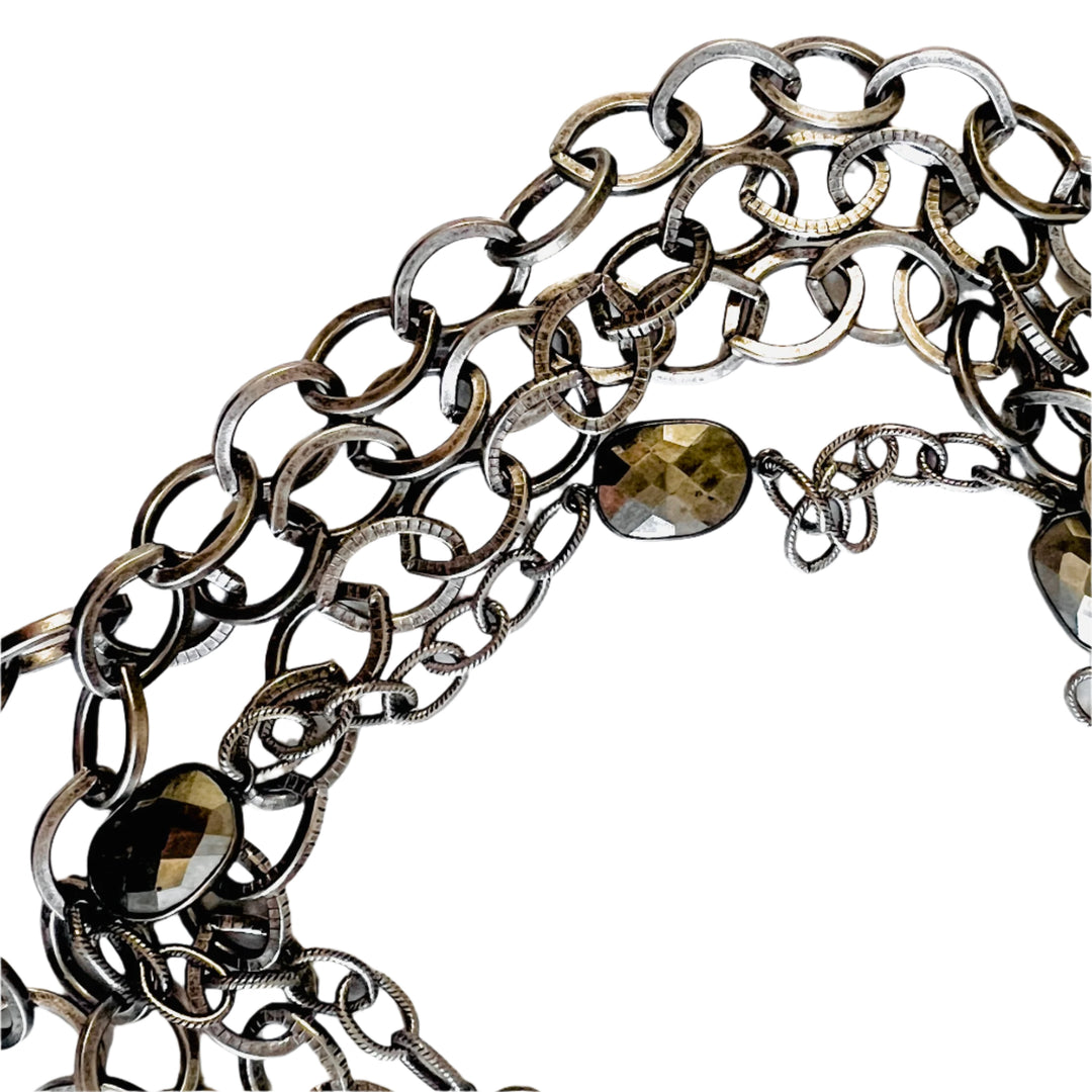 Cadence Four Strand Crystal Cross Medallion Necklace