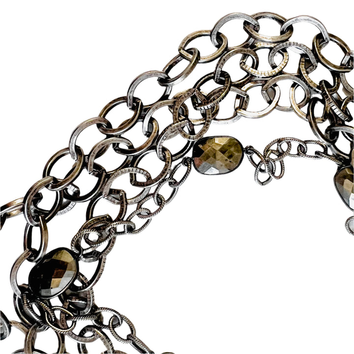 Cadence Four Strand Crystal Cross Medallion Necklace