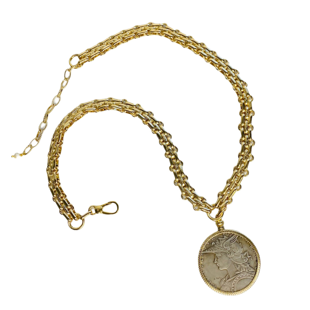 Francois Large Coin Pendant Necklace