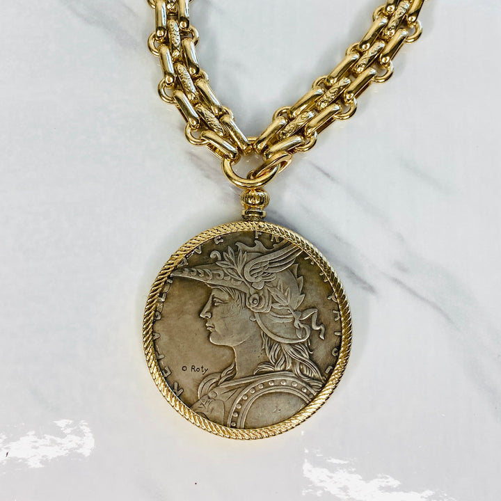 Francois Large Coin Pendant Necklace