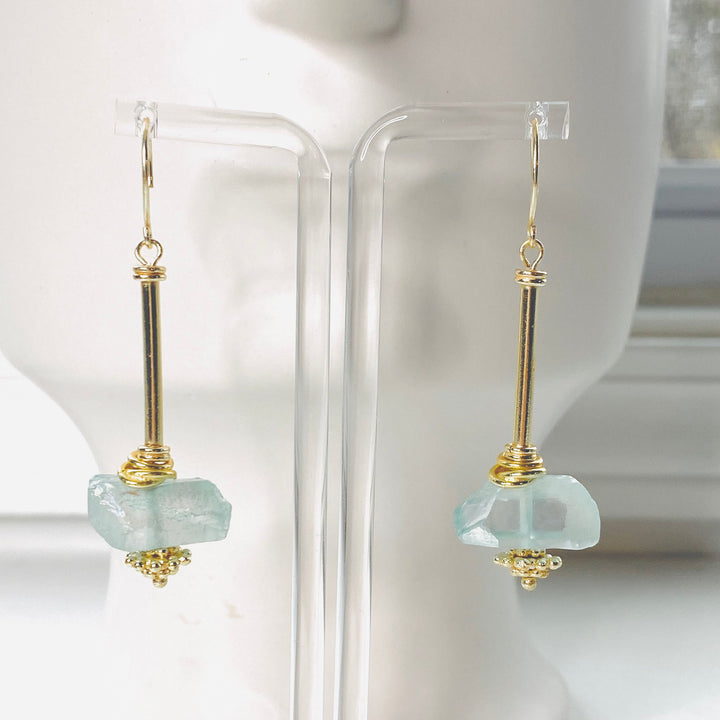 Aegean Sea Glass Drop Earrings