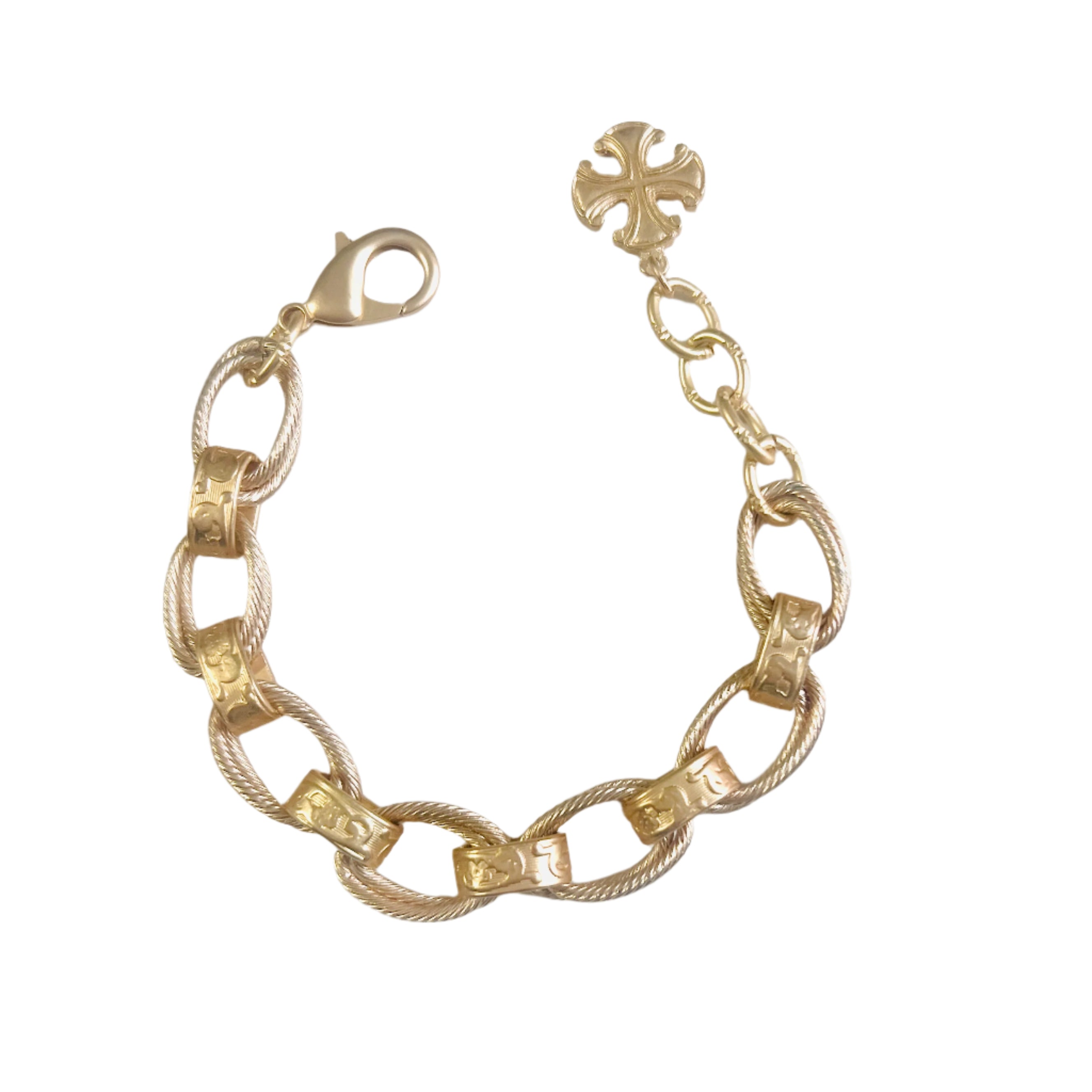 Phoenix Oval Link Bracelet in Aged Silver or Matte Gold
