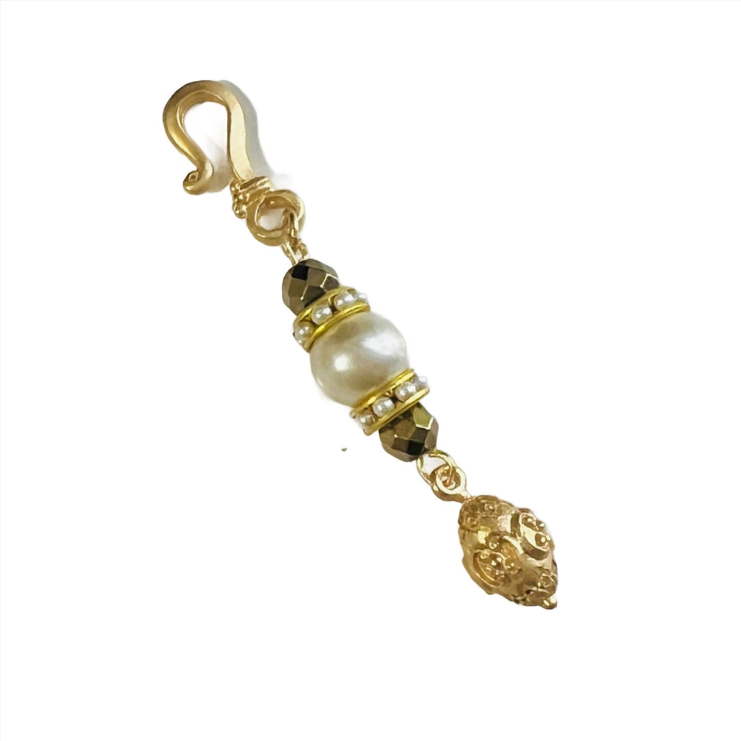 Pearl Charm Fobs in Silver and Gold for Necklaces