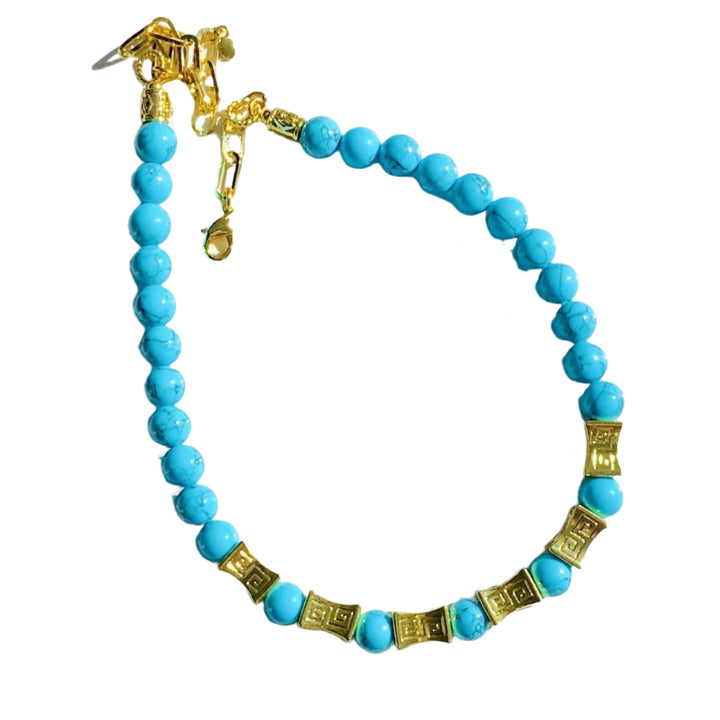 Antigua Turquoise and Gold Beaded Necklace