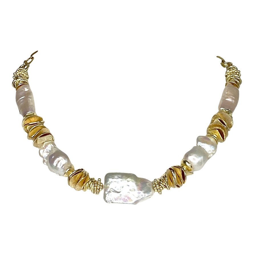 Essence of Pearl, Baroque Fresh Water Pearl Necklace Choker