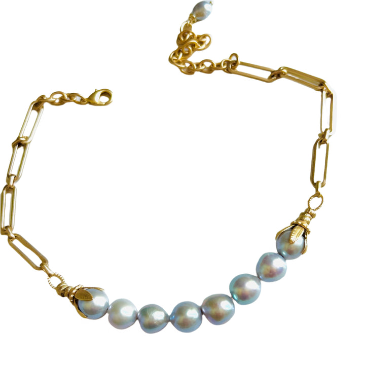 Sage Silver Freshwater Pearl Necklace