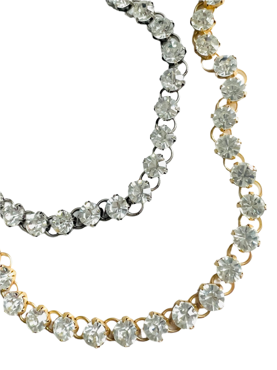 Mimi Swarovski Crystal Choker Necklace in Antique Silver and Matte Gold