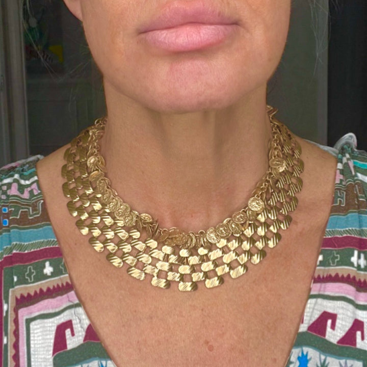 Nadia Gold Multi Link Statement Choker Necklace